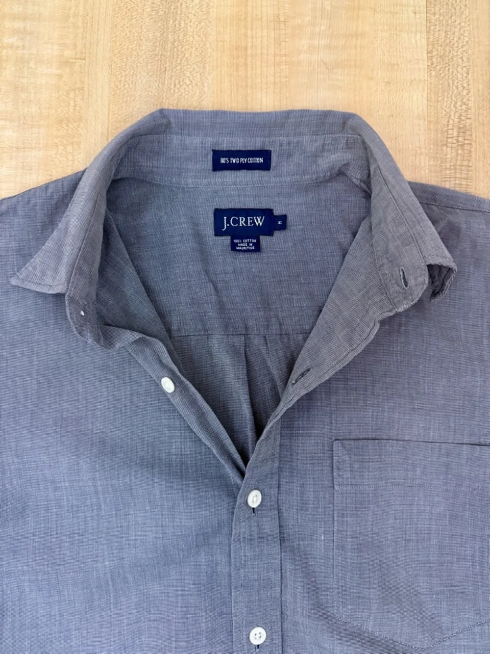 J. Crew Short Sleeve Button-Down Shirt in Light Gray